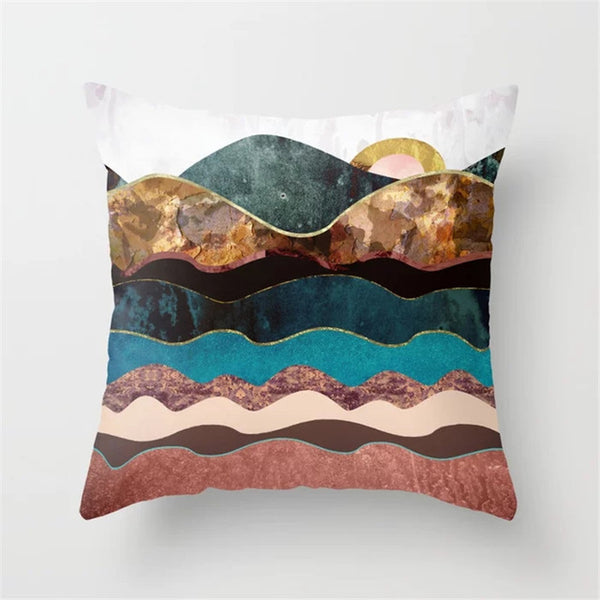 Mountain Peaks Sun Whale Cushion Cover
