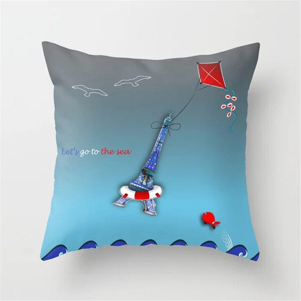 Cushion Cover Retro Printing Pillow Case