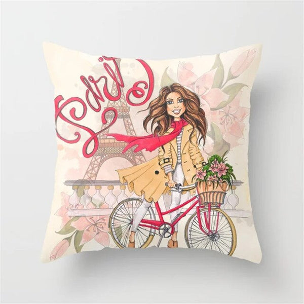 Cushion Cover Retro Printing Pillow Case