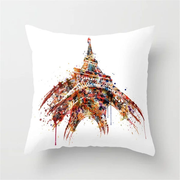 Retro Sketch Cushion Cover Waist Pillow Case