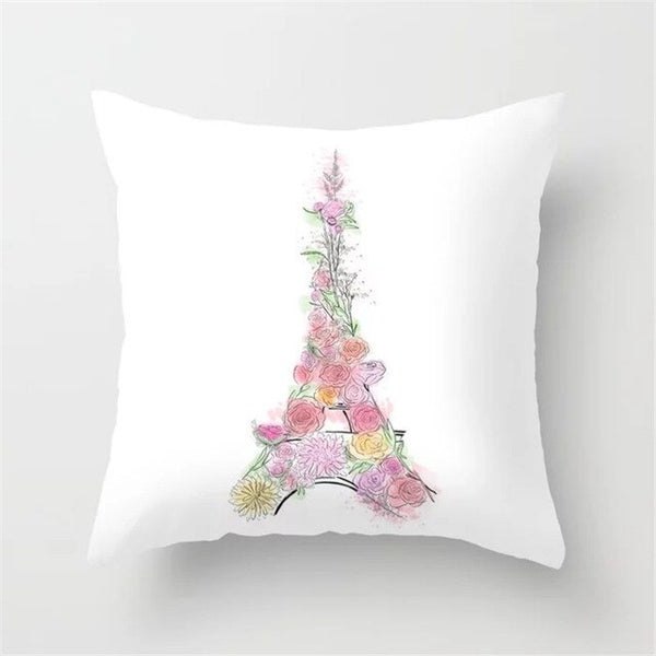 Retro Sketch Cushion Cover Waist Pillow Case