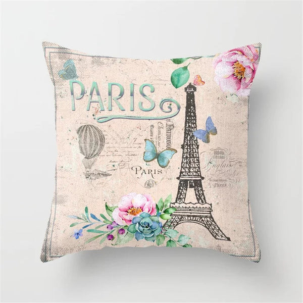 Retro Sketch Cushion Cover Waist Pillow Case