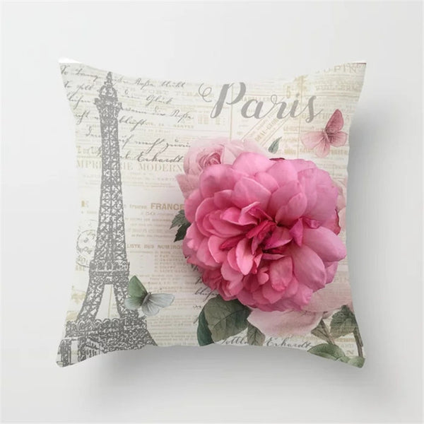 Retro Sketch Cushion Cover Waist Pillow Case