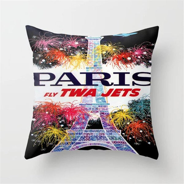 Retro Sketch Cushion Cover Waist Pillow Case