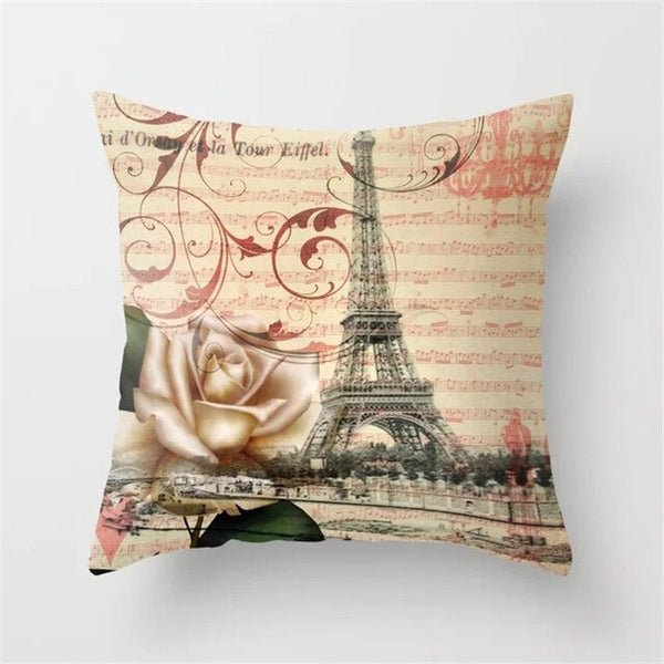 Retro Sketch Cushion Cover Waist Pillow Case