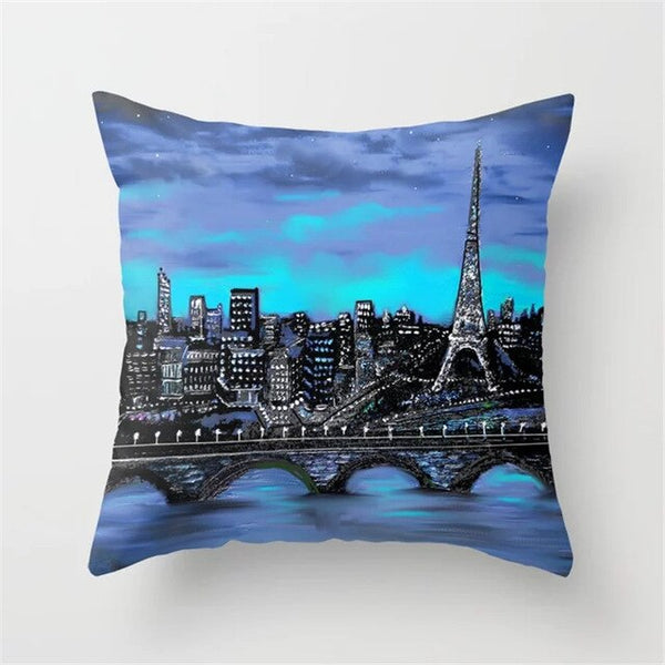 Retro Sketch Cushion Cover Waist Pillow Case