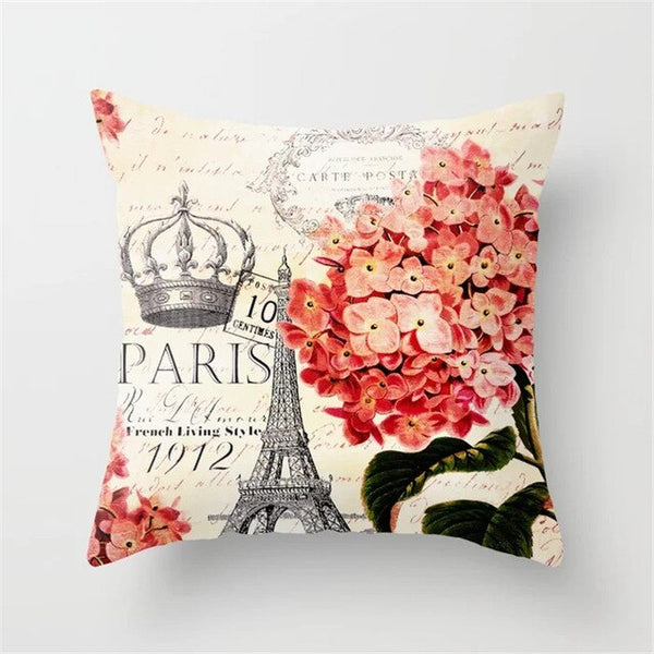 Cushion Cover Retro Vintage France Paris Pillow Cover