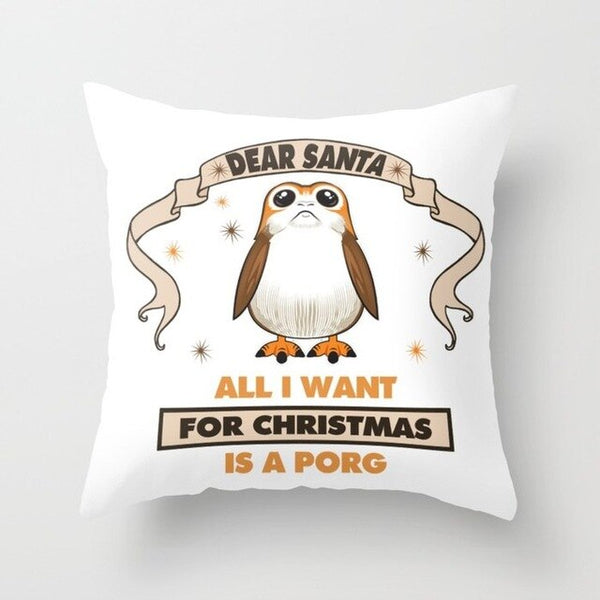 Porg Star War Cushion Cover Christmas Pillow Cover