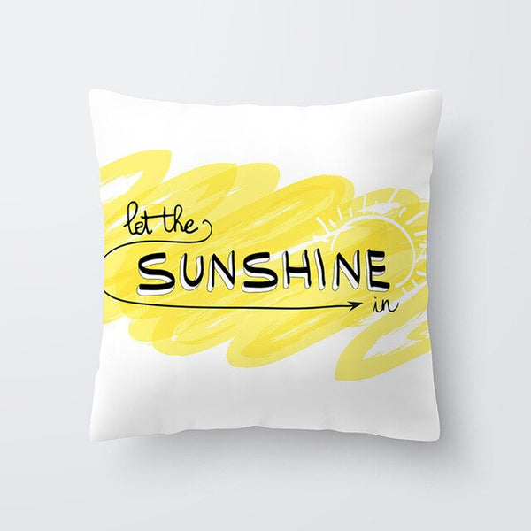 Customized Simple and Stylish New Style Yellow Design Polyester Cushion Covers