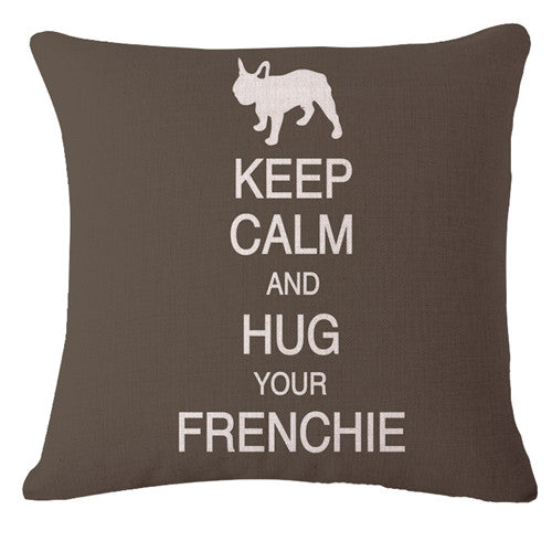 Keep Clam Love Dog Cushion Cover Bulldog
