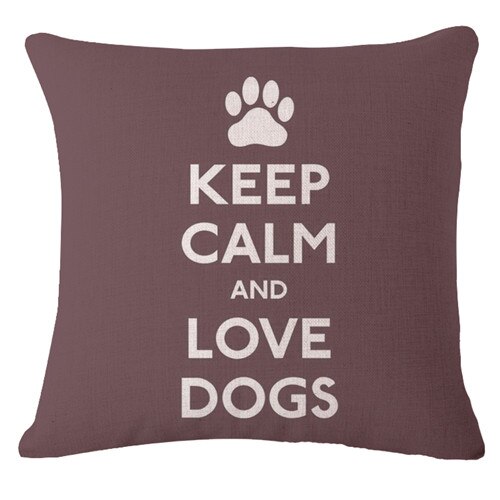 Keep Clam Love Dog Cushion Cover Bulldog