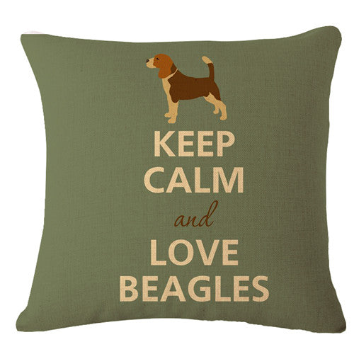 Keep Clam Love Dog Cushion Cover Bulldog