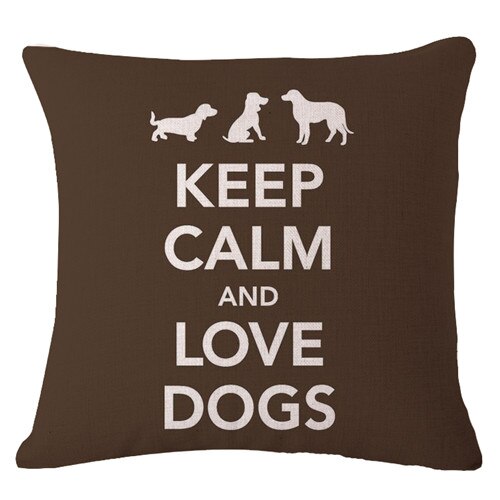 Keep Clam Love Dog Cushion Cover Bulldog