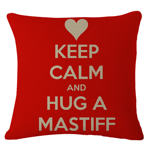 Keep Clam Love Dog Cushion Cover Bulldog