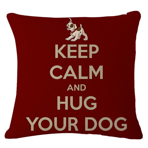 Keep Clam Love Dog Cushion Cover Bulldog