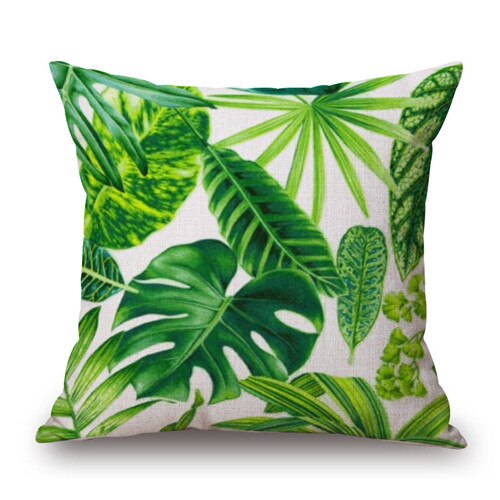 Home Decorative Cushion  Tropic Tree Printed Throw Pillow Cover