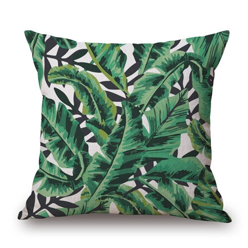 Home Decorative Cushion  Tropic Tree Printed Throw Pillow Cover
